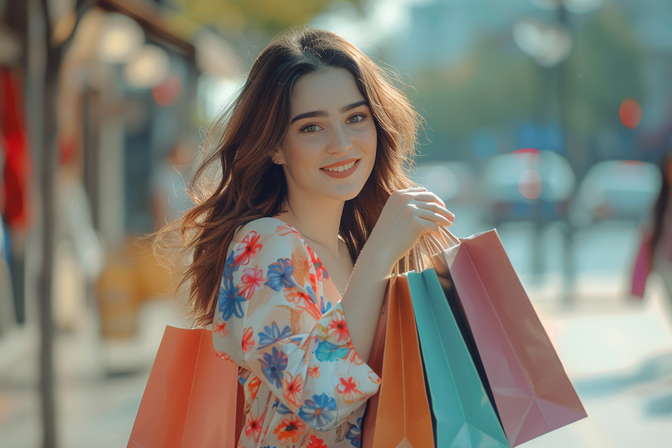 judgediesel. A beutiful lady showing off her shopping bags happ 5da40a32 f0a5 4fbd a5d1 f99b4a908c78