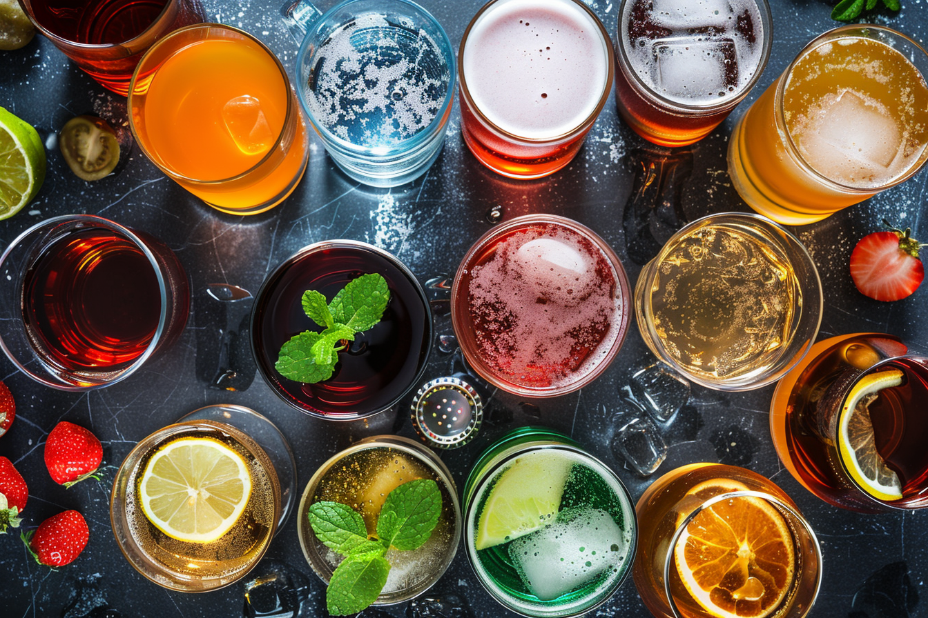 judgediesel. Different types of beverages photo top view 8k 68b6ac8c ce38 4a00 8b83 915a9a099388