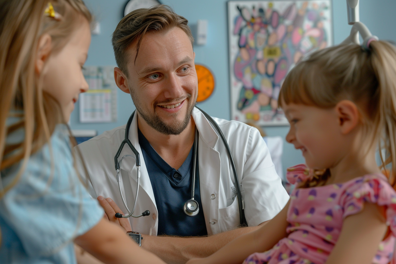 judgediesel. a pediatrician giving checkups to children 8k e6f09807 9af6 4db8 8e36 e2abe66e8313