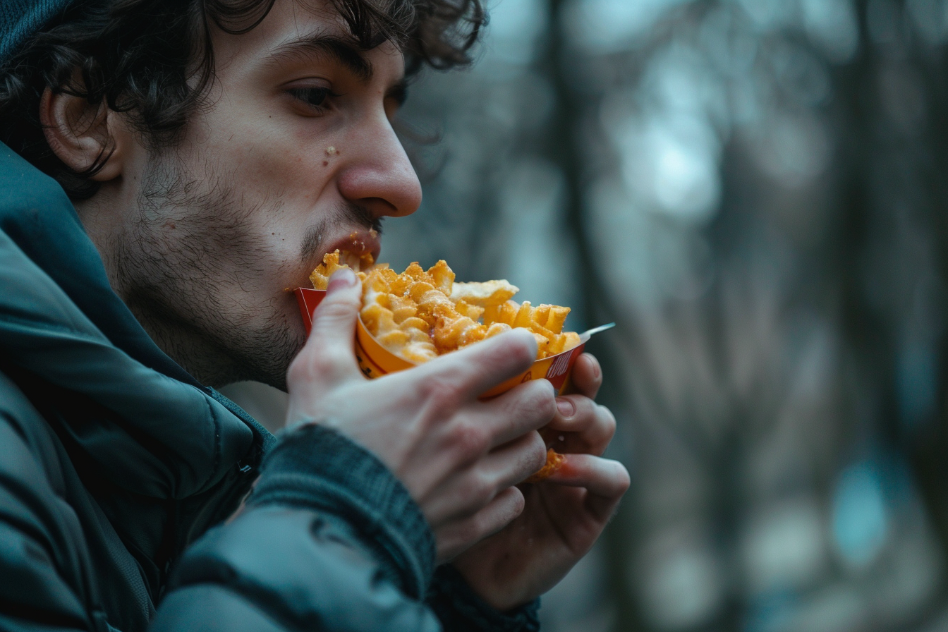 judgediesel. a photo of a person eating a snack 8k ab62f653 f50c 4c4b 8af2 79cde8686c8a