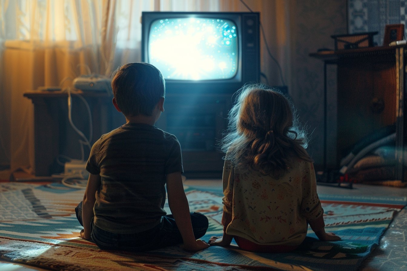 judgediesel. an image of kids watching television 8k 49ccb78f 5906 4859 a11f 8c6a2fb50dc4