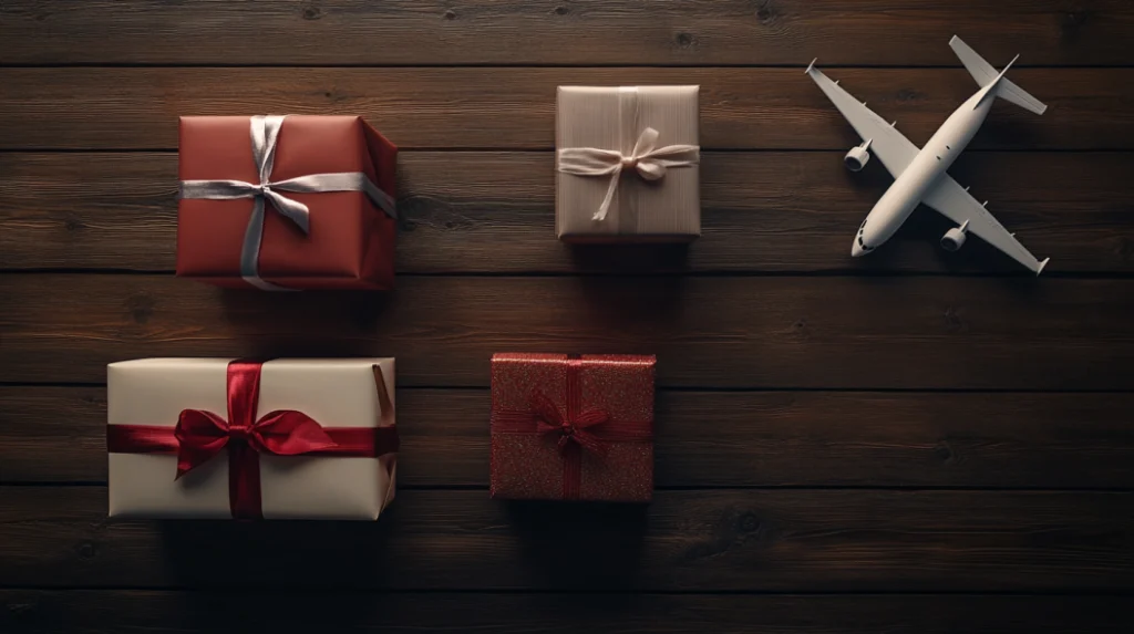 judgediesel. 3 birthday gifts on top of the plane table top vie b6611731 3fa6 4272 941e fa0ce145329f
