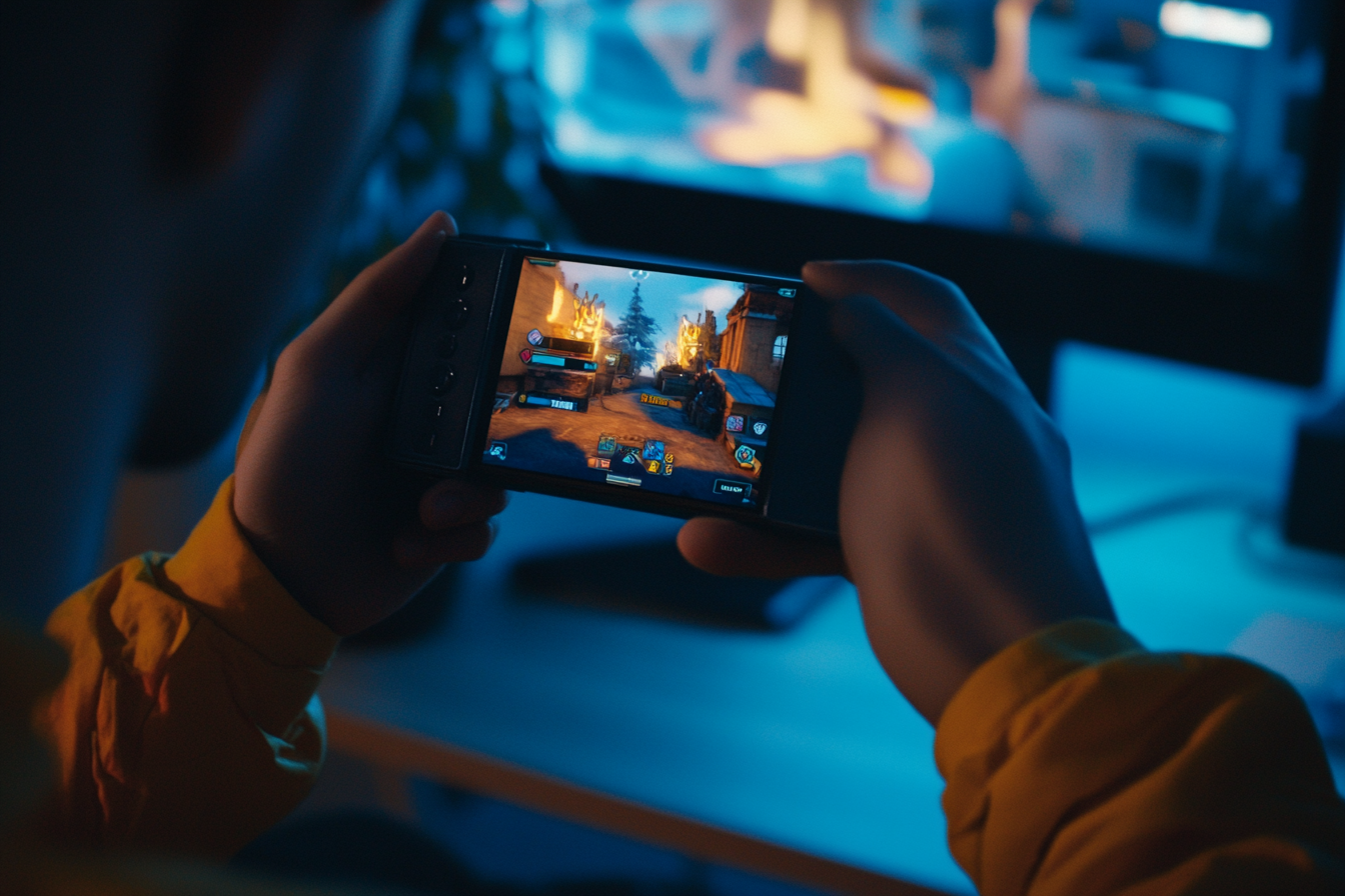 judgediesel. a person playing video games on their phone 8k 0d735ffc 5c65 4871 a4f3 6fe5f477f6b3