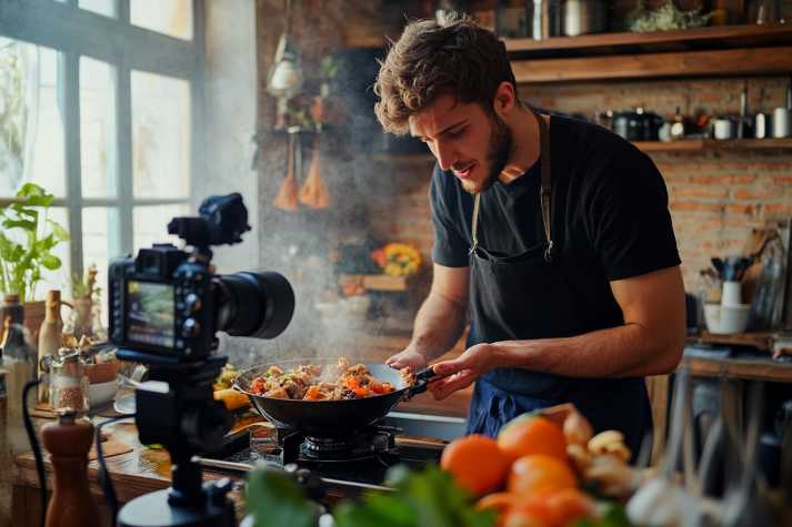 judgediesel. image of a man cooking while on camera recording f e927a4b7 bfb3 4497 aefb 6b7ab7d1db28