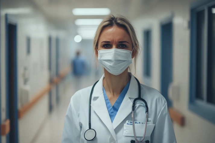 judgediesel. a photo of a doctor in the hospital with clean bac 0c043eae 1b53 46ef 8224 e4b5a0b50706