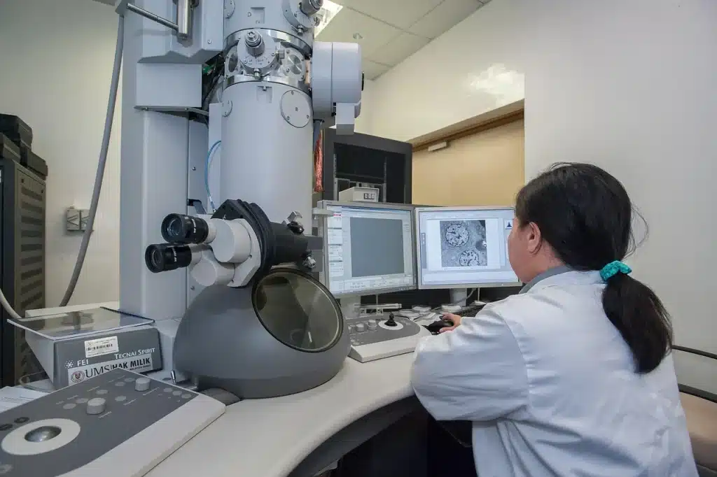 A medical personnel reviewing the data gotten from a research study