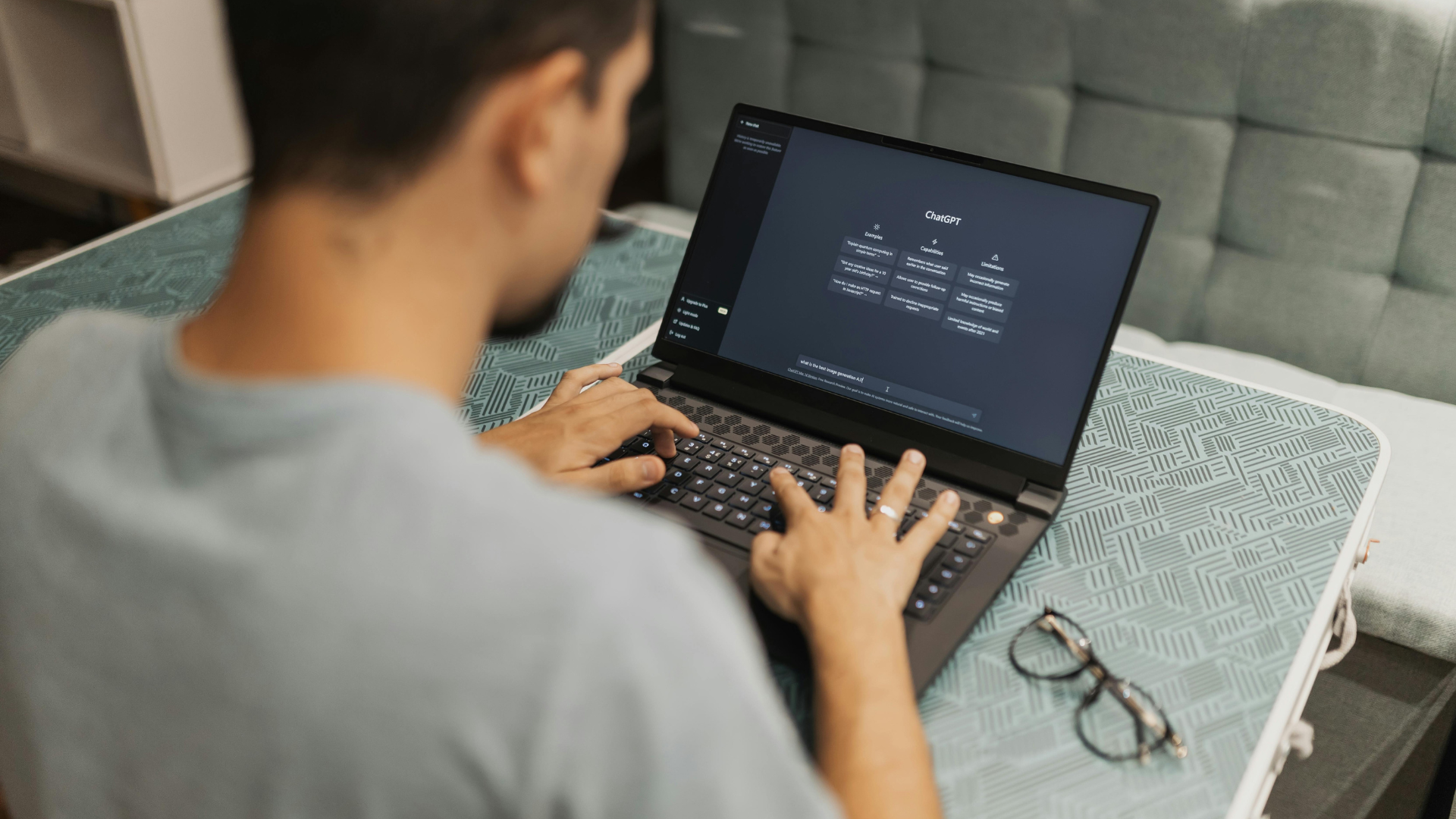 person using chatgpt on a laptop to explore money-making ideas