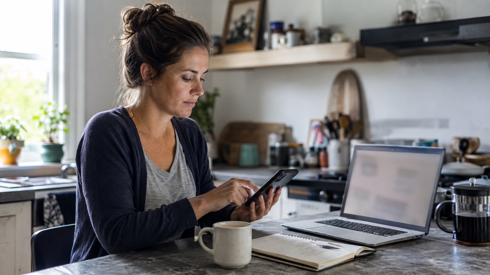 Participant completing an online survey from home